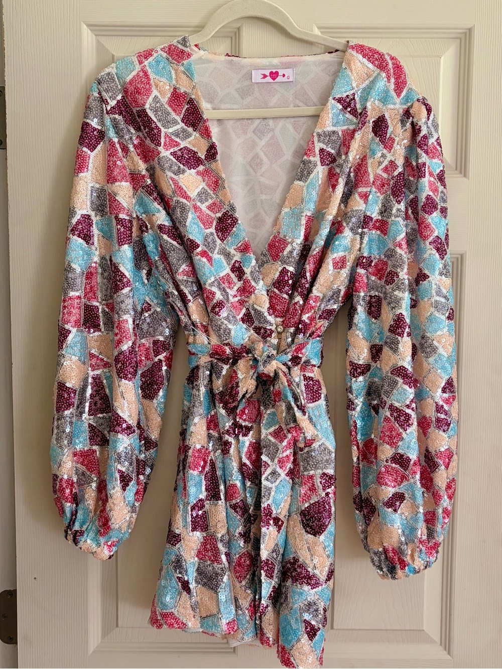 BuddyLove Adeline Sequin Wrap Dress Size L